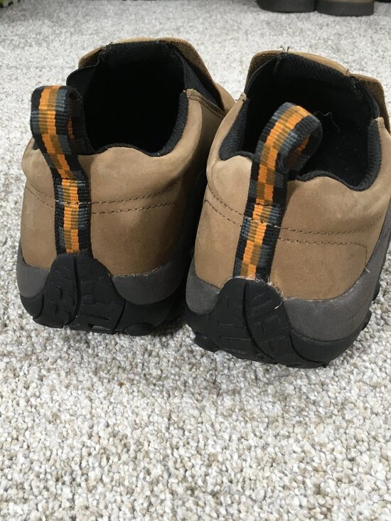 Merrell Jungle Moc Nubuck Slip On Shoes Mens Size 9.5 W Wide Brown Leather main image 5